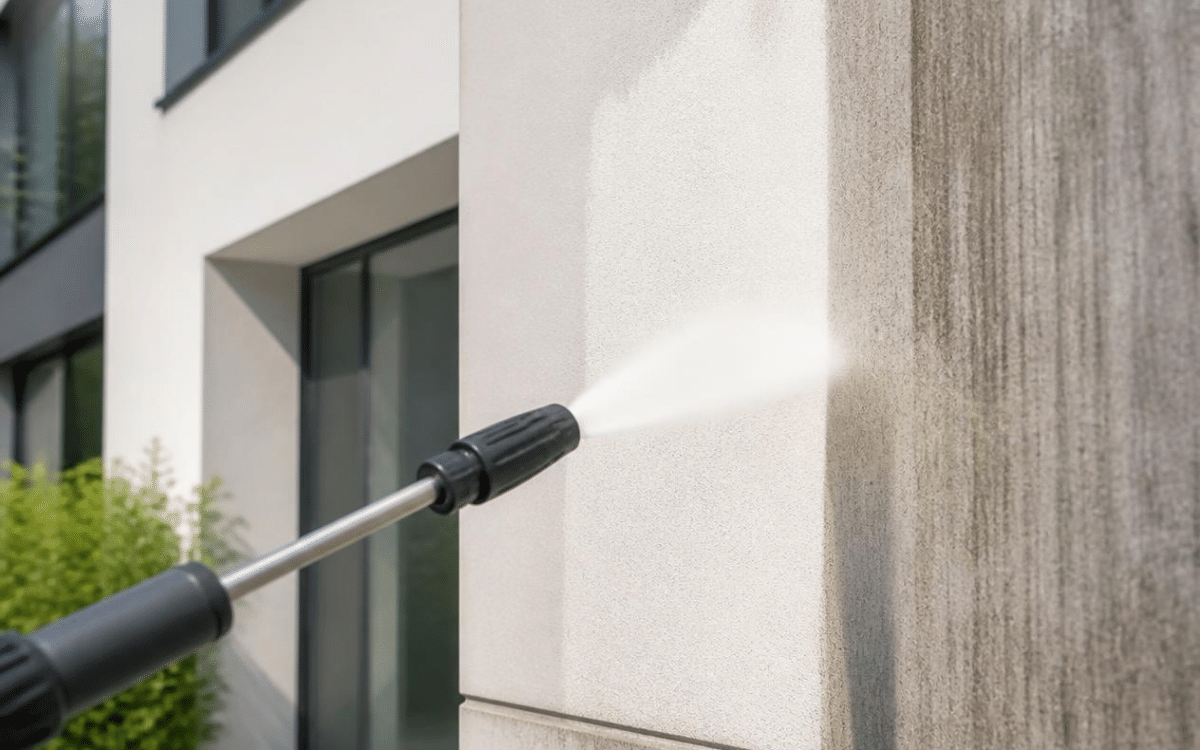 Professionelle Fassadenreinigung für Gewerbegebäude durch JAY-COOL